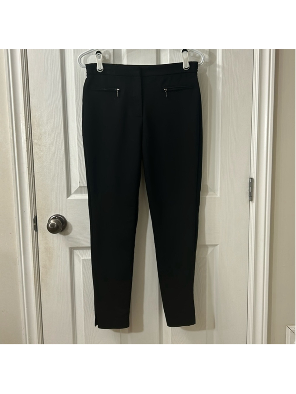 Zara pants black size small tapered leg zippered pockets